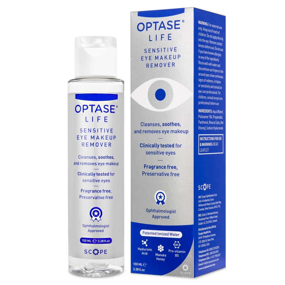 Desmaquillante de ojos sensibles OPTASE LIFE - Sin fragancia ni conservantes
