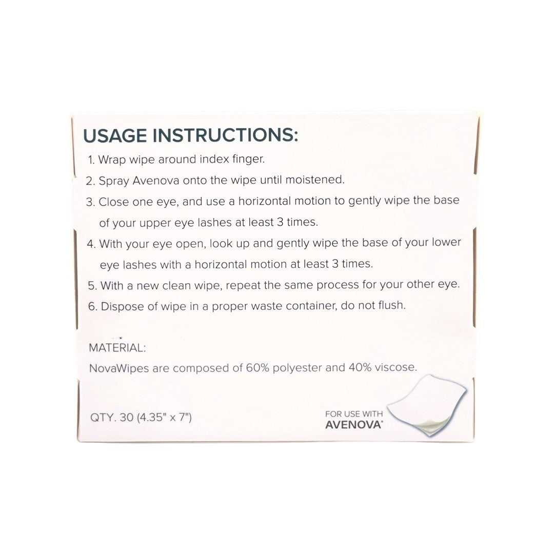 NovaWipes pads for use with Avenova Spray
