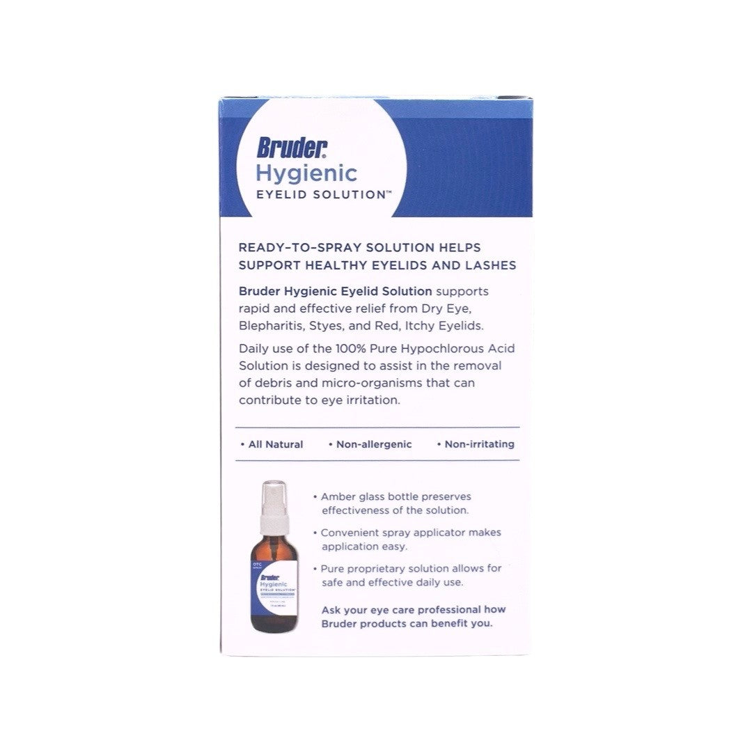 Solución higiénica hipoclorosa para párpados Bruder (frascos de 1 oz y 2 oz)