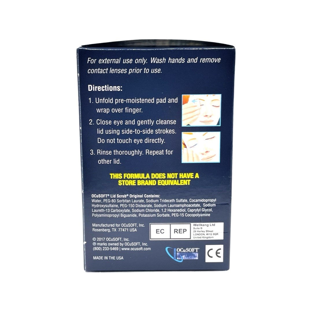 OCuSOFT Lid Scrub Original Eyelid Cleanser, 30 Count
