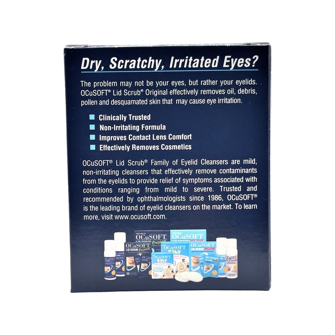 OCuSOFT Lid Scrub Original Eyelid Cleanser, 30 Count
