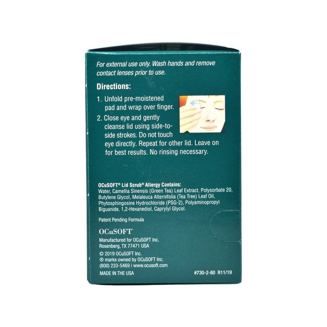 Limpiador de párpados OCuSOFT Lid Scrub Allergy (30 toallitas)