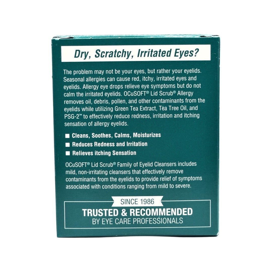Limpiador de párpados OCuSOFT Lid Scrub Allergy (30 toallitas)
