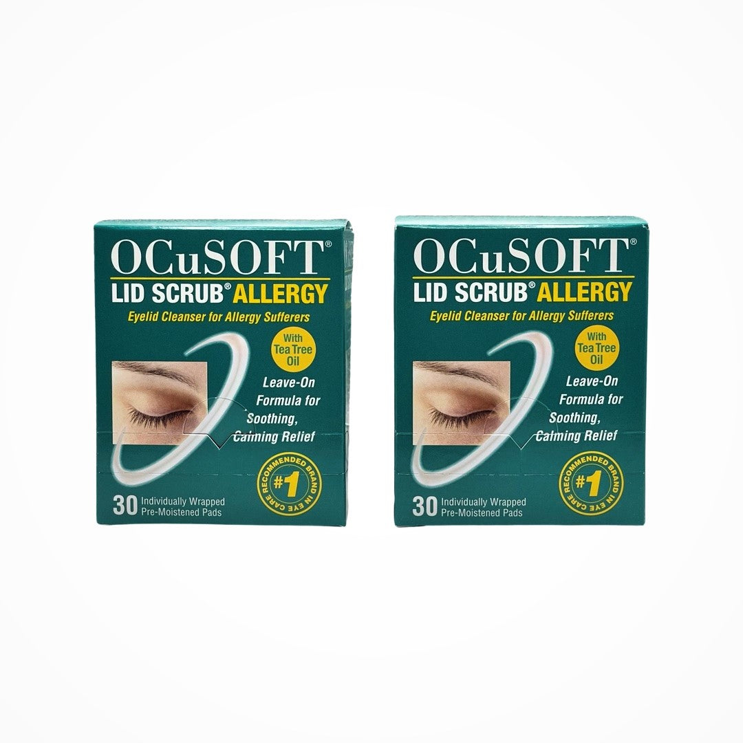 Limpiador de párpados OCuSOFT Lid Scrub Allergy (2 x 30 toallitas) Paquete de 2