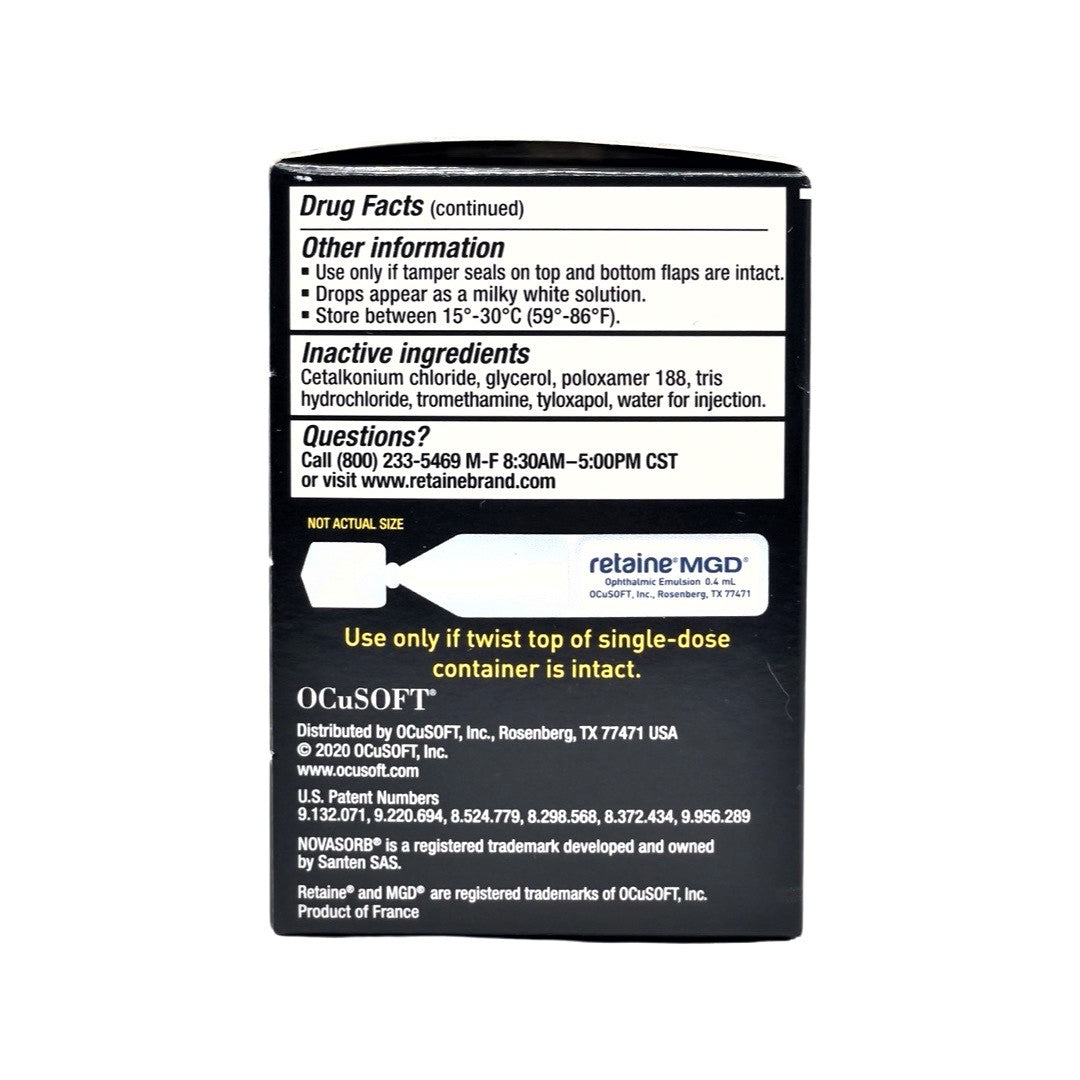 Ocusoft Retaine MGD Eye Drops 30 count Preservative free