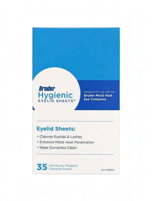 BRUDER Hygienic Eyelid Sheets. 35 Pack. use with Moist Heat Mask