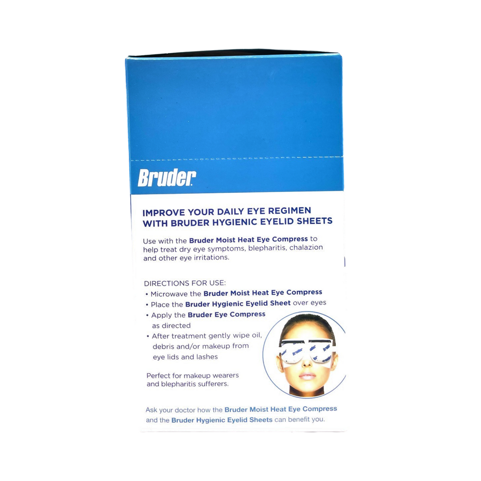 BRUDER Hygienic Eyelid Sheets. 35 Pack. use with Moist Heat Mask Bye