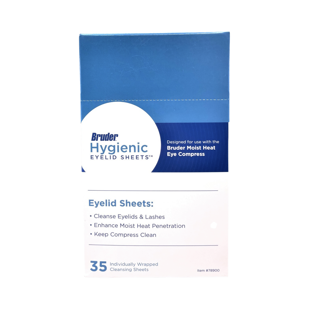 BRUDER Hygienic Eyelid Sheets. 35 Pack. use with Moist Heat Mask