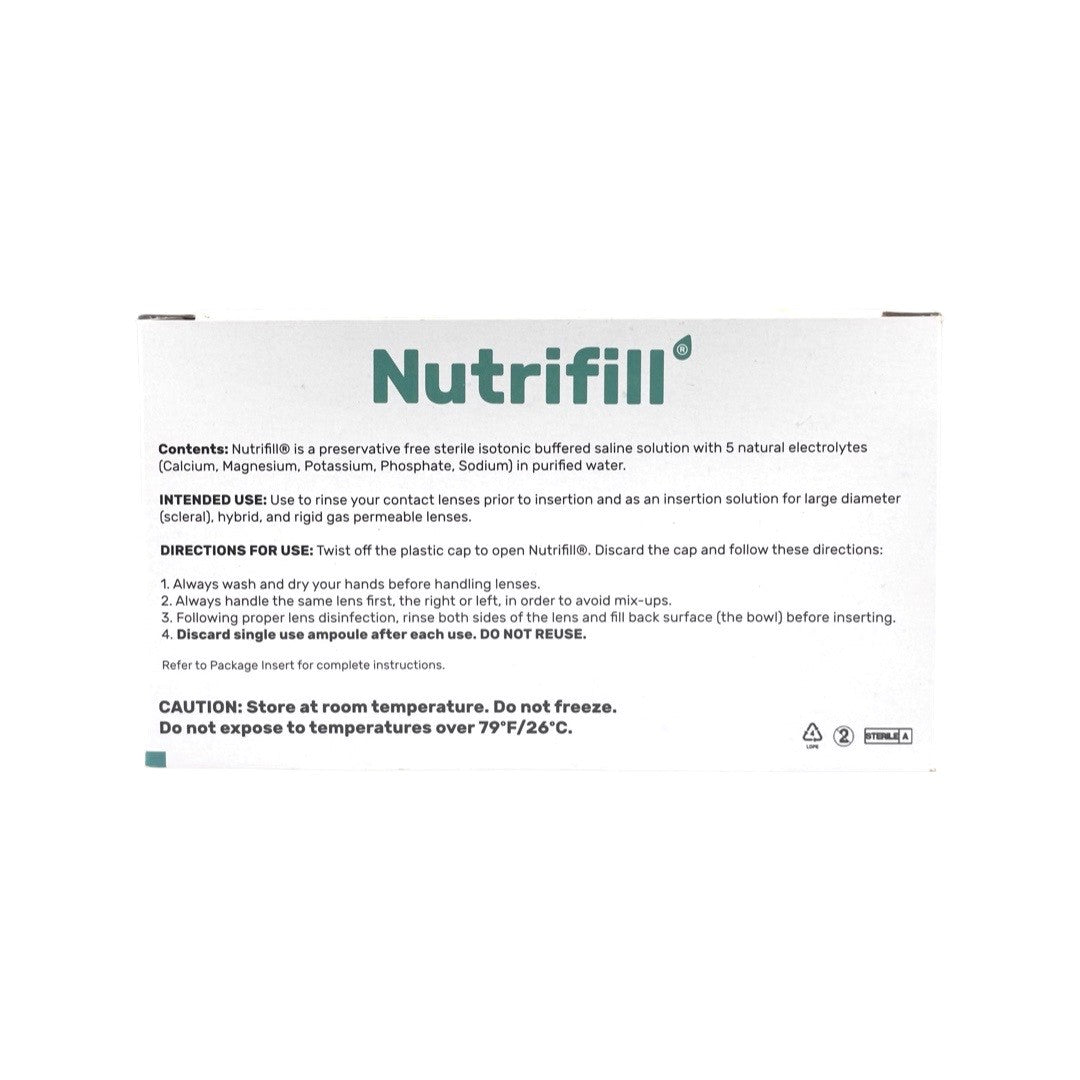 Nutrifill Preservative Free Scleral, Hybrid, and Gas Permeable (GP) Lens Insertion Solution