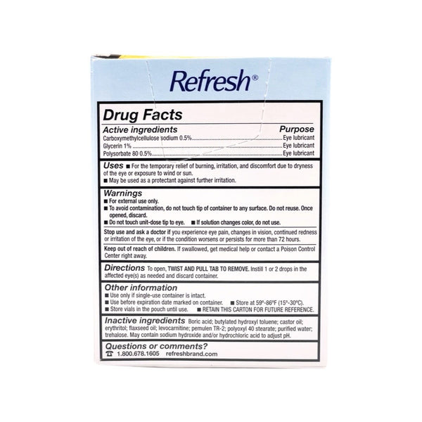 Refresh Optive Advanced Lubricant Eye Drops, PreservativeFree, Single Bye Dry Eyes