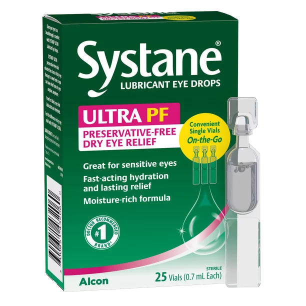 Systane Ultra Lubricant Eye Drops for Dry Eye Symptoms, 25 Preservative-Free Single Use Vials